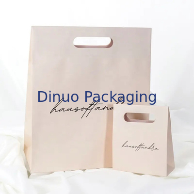 Clothing Packaging Die Cut Handle Shopping Kraft Paper Bag Customized Yellow Gift Bags