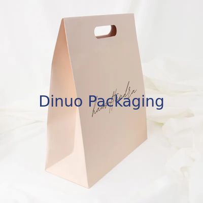 Clothing Packaging Die Cut Handle Shopping Kraft Paper Bag Customized Yellow Gift Bags