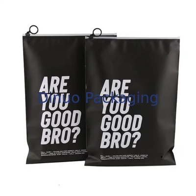 Custom Printed Logo CPE Plastic Slider Zipper Bags For Clothing Underwear T-Shirt Packaging