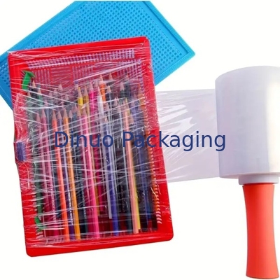 Blue Stretch And Shrink Film Width 20cm / 50cm / 100cm Designed With Plastic Handle