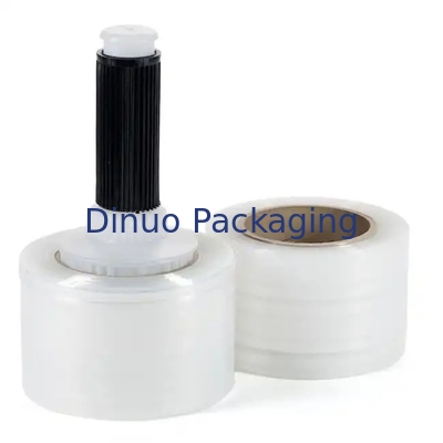 LLDPE Red Stretch And Shrink Film 0.012mm Designed With Plastic Handle