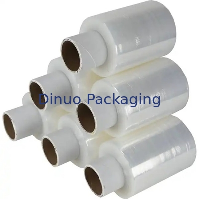 LLDPE Red Stretch And Shrink Film 0.012mm Designed With Plastic Handle