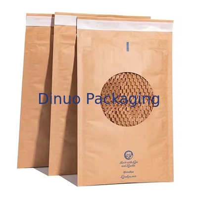 Compostable Honeycomb Padded Kraft Paper Express Envelope Biodegradable Shockproof Mailers Shipping Mailing Bags