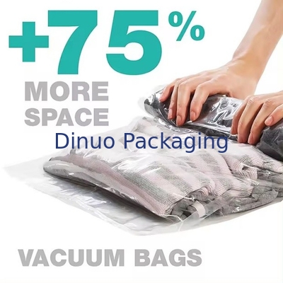 Customized Travel Vacuum Storage Bag Plastic Packing Hand Roll Vacuum Bag With Zipper For Luggage