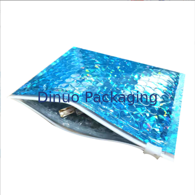 Secure Zipper Closure Metallic Bubble Zipper Bag With Multi-Size And Multi-Purpose