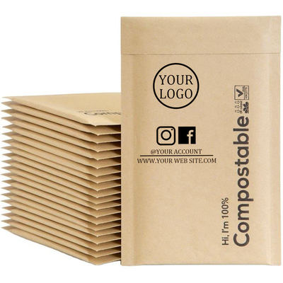 Pack Of 15 Kraft Bubble Mailers with Low Density Polyethylene Inner Materials and Customized Logo