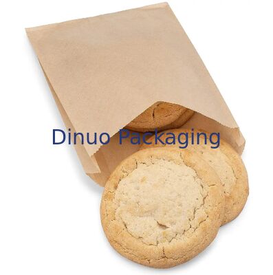 Eco Friendly Kraft Paper Food Bags Greaseproof Disposable Open Top Snack Bags For Bakery Sandwiches Fruits Catering Takeout