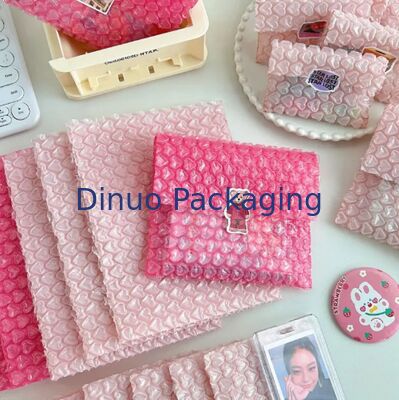 Heart Shaped Pink Bubble Mailing Bag Waterproof Tear-Resistant Love Bubble Wrap Sheet For Gift Packaging