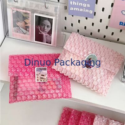 Heart Shaped Pink Bubble Mailing Bag Waterproof Tear-Resistant Love Bubble Wrap Sheet For Gift Packaging