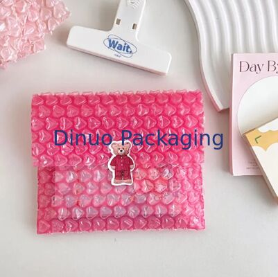 Heart Shaped Pink Bubble Mailing Bag Waterproof Tear-Resistant Love Bubble Wrap Sheet For Gift Packaging
