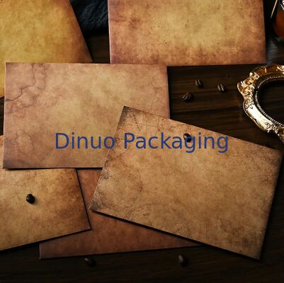 Antique Kraft Paper Envelopes Set With Rope And Metal Pendants For Retro Letter Gift Card Packaging