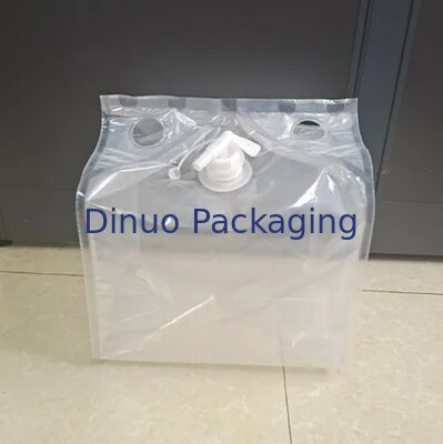 Clear Bag In Box With Reusable Valve Food Safe Transparent Liquid Packaging Bib Bag For Liquid Storage Dispensing