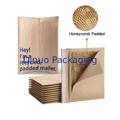 Custom Compostable Kraft Paper Envelope Mailers Recyclable 100% Biodegradable Honeycomb Padded Shipping Packaging Mailing Bags