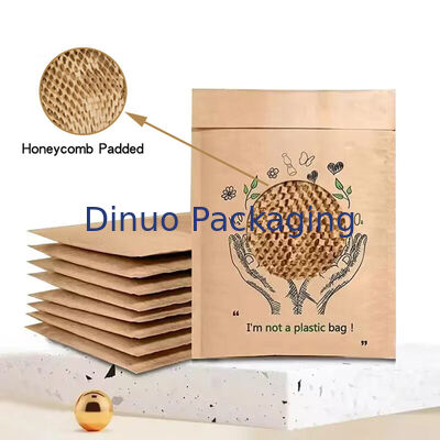 Custom Compostable Kraft Paper Envelope Mailers Recyclable 100% Biodegradable Honeycomb Padded Shipping Packaging Mailing Bags