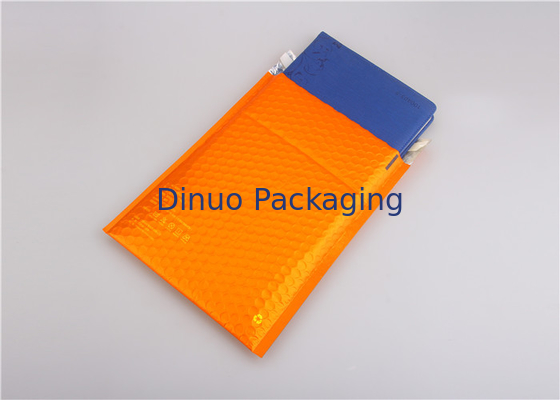 Orange Metallic Padded Envelopes Custom Bubble Mailers 35x330mm #H Eco Friendly