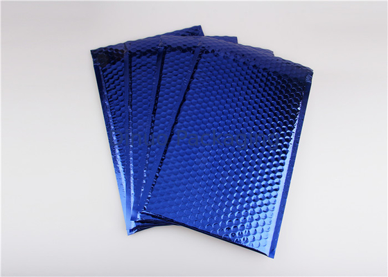 Water Resistant Metallic Bubble Mailers Blue Padded Envelopes 8.5"X14.5" #3