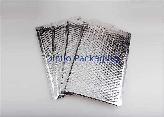Self Seal Silver Metallic Bubble Mailers , Bubble Wrap Envelopes Recyclable