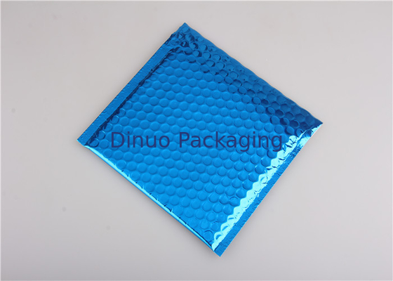 Customized Printing Metallic Bubble Mailing Envelopes Blue Color For Shipping