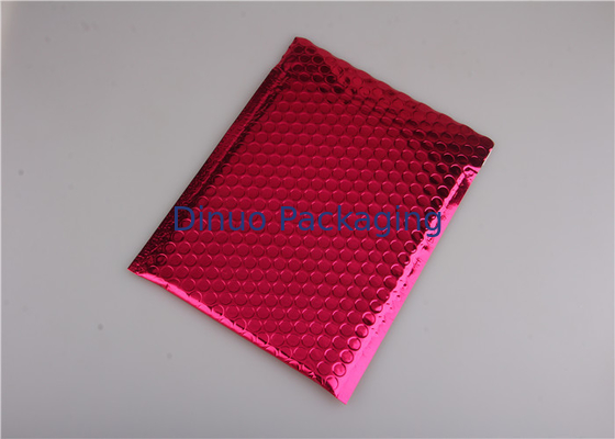 Rose Pink Metallic Mailing Envelopes , Colored Bubble Mailers For Transport