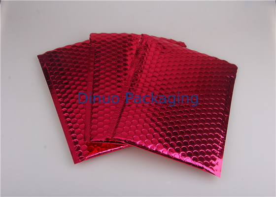Rose Pink Metallic Mailing Envelopes , Colored Bubble Mailers For Transport
