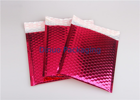 Rose Pink Metallic Mailing Envelopes , Colored Bubble Mailers For Transport