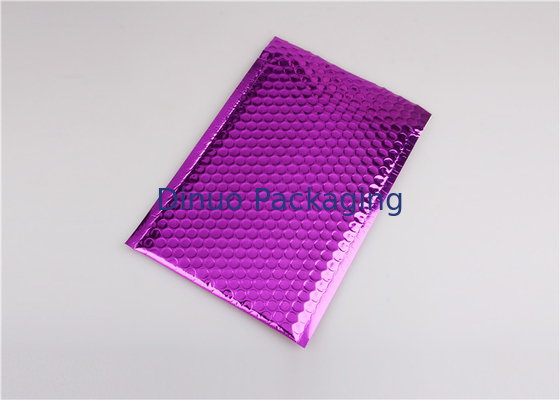 Recyclable Purple Metallic Glamour Mailers / Metallic Mailing Bags Strong Adhesive
