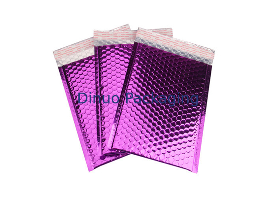 Recyclable Purple Metallic Glamour Mailers / Metallic Mailing Bags Strong Adhesive