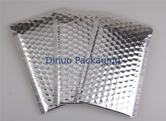 Aluminum Foil Metallic Bubble Mailers Silver Color Self Sealing For Postal Packaging