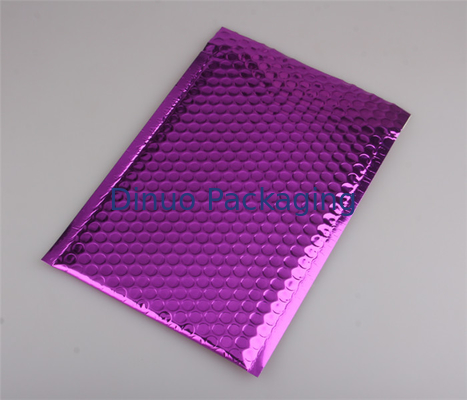 Waterproof Pink Metallic Bubble Mailers Large Volume Puncture Resistant