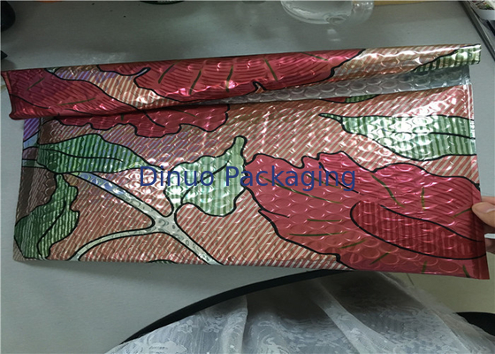Colorful Printed Metallic Bubble Lined Bags Size 1 / 7.25"X12" holiday bubble mailers