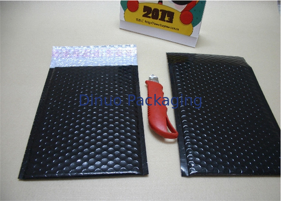 PET Black Bubble Lined Envelopes , 6x10 Bubble Mailers Size 0 Impact Strength