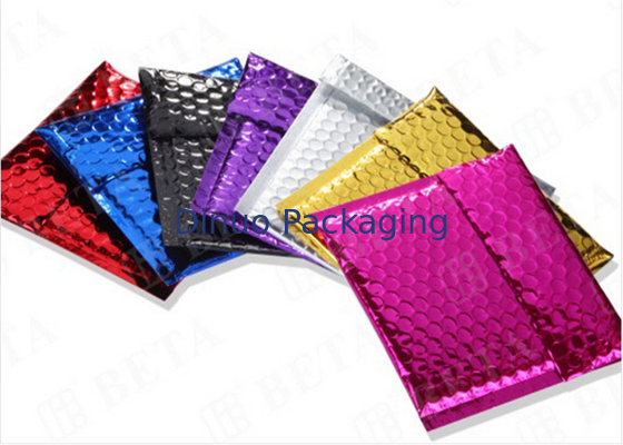 Laminated Colorful Metallic Bubble Envelopes Self Sealing For Delivery Industry