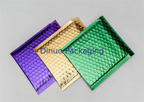 Colored Metallic Shipping Envelopes Decorative Bubble Mailers Shock Resistance