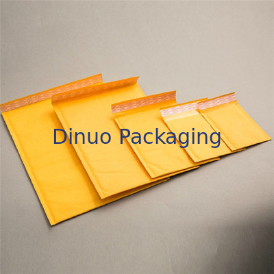 Recyclable Kraft Paper Bubble Mailers , Courier Packing Bags Wrinkle Resistant