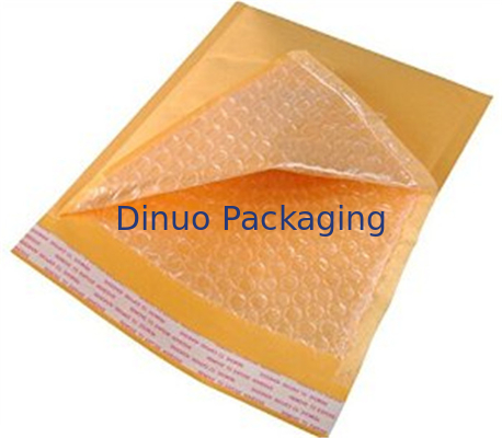 Lightweight Yellow Kraft Bubble Mailers , Kraft Bubble Envelopes Shock Resistance