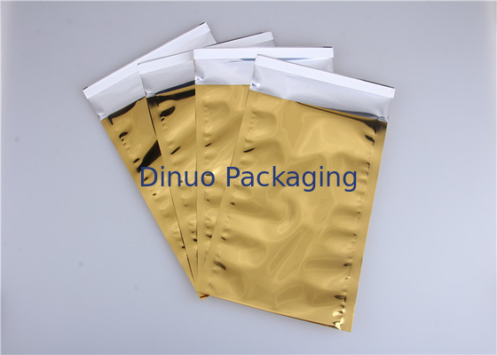 Gold Color Resealable Aluminum Foil Bags , Food Packaging Aluminum Foil Sachet