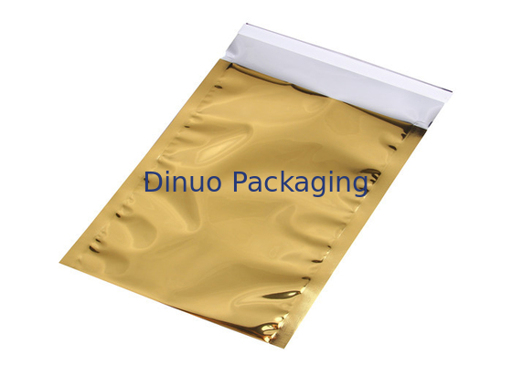 Gold Color Resealable Aluminum Foil Bags , Food Packaging Aluminum Foil Sachet