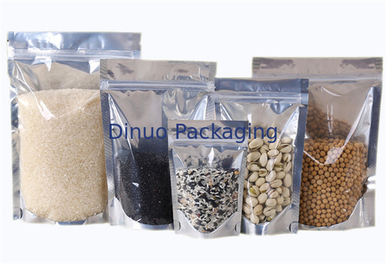 Custom Printed Aluminium Foil Pouches Silver Surface For Electronics Packaging