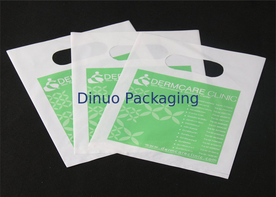 320*400mm Plastic Poly Pack Bags With Handle , Plastic Shopping Bags Custom Logo