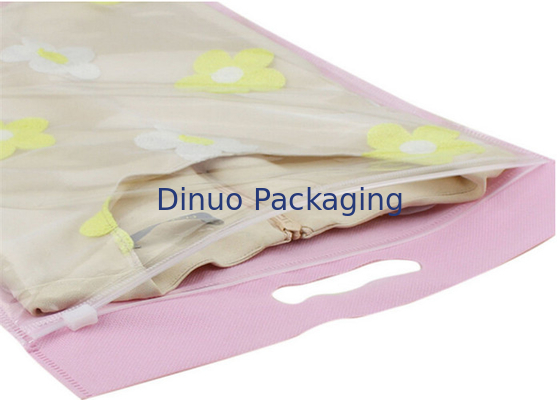 Garment Package Plastic PP Bag With Portable Handle And Ziplock Closure