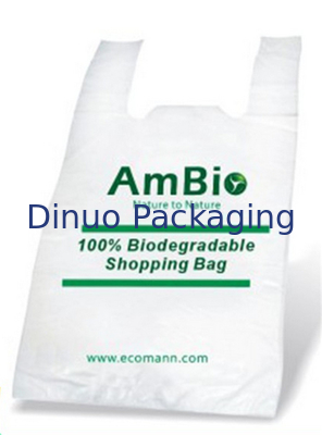 Printed Plastic  Shopping Bags With Handles , Recycled Biodegradable Shopping Bags