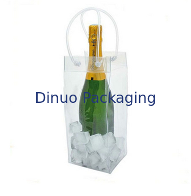 Transparent PVC Plastic Bag , Customized PVC Tote Bag For Red Wine Packing