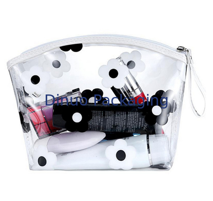 Recyclable PVC Resealable Packaging Bags With Zipper Beauty Cosmetic Storage