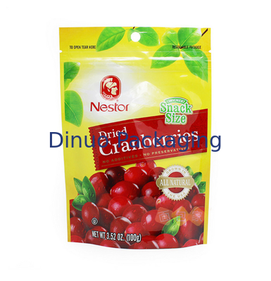 Resealable Lock Custom Printed Stand Up Pouches , Plastic Food Packaging Bags
