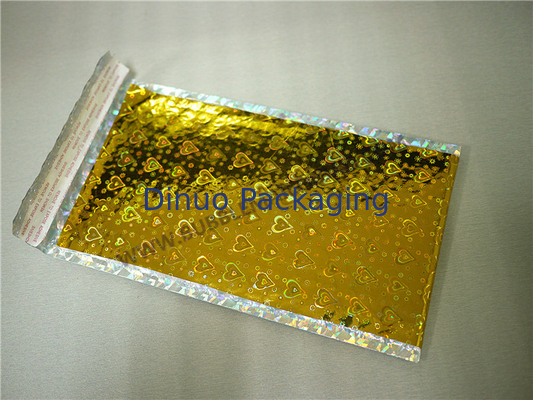 Iridescent Holographic Bubble Mailer Bag Moisture Proof For Express Packaging