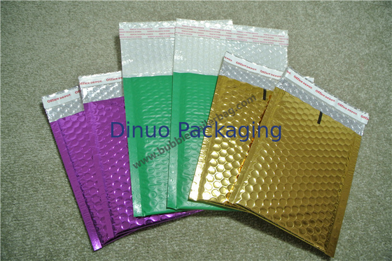 Laminated Colorful Metallic Bubble Envelopes Self Sealing For Delivery Industry