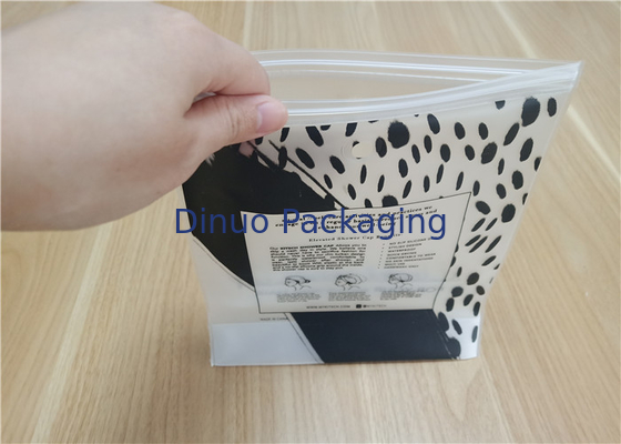 Zipper Closure PVC Packaging Bags Waterproof For Travel Shower Cap