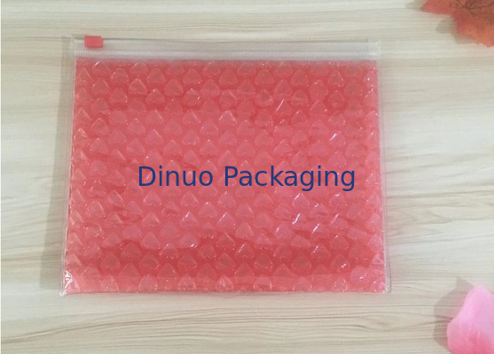 0.06-0.1mm Thickness PVC Bubble Bag / Reusable Mailer Plastic Zipper Bag