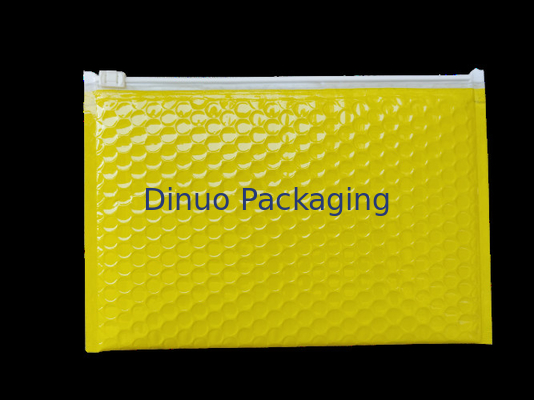 Fleixble Packaging Zipper Bubble Bags , Silver Matt Aluminun Foil Bubble Zipper Envelopes