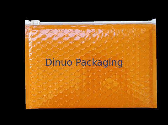 400x300mm Orange Resealable Zipper Bubble Bags Shock Resistance ISO9001